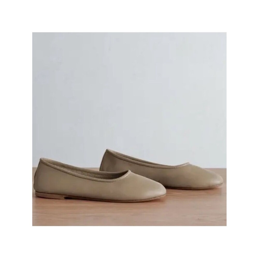 Jenni Kayne Charlotte Ballet Flats in Khaki Size 40